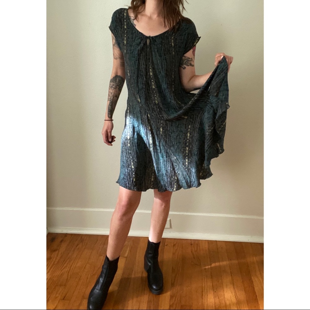 Green Silky Dress by Johnny Was Biya